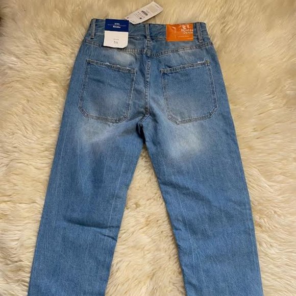 NWT BERSHKA DENIM Women 90s Straight Baggy Fit Jeans in Light Blue Waist 29" - Picture 10 of 10